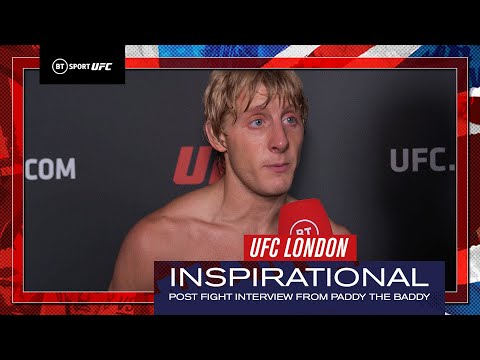 TRULY INSPIRATORY message from Paddy The Baddy Pimblett UFC London Post Fight interview