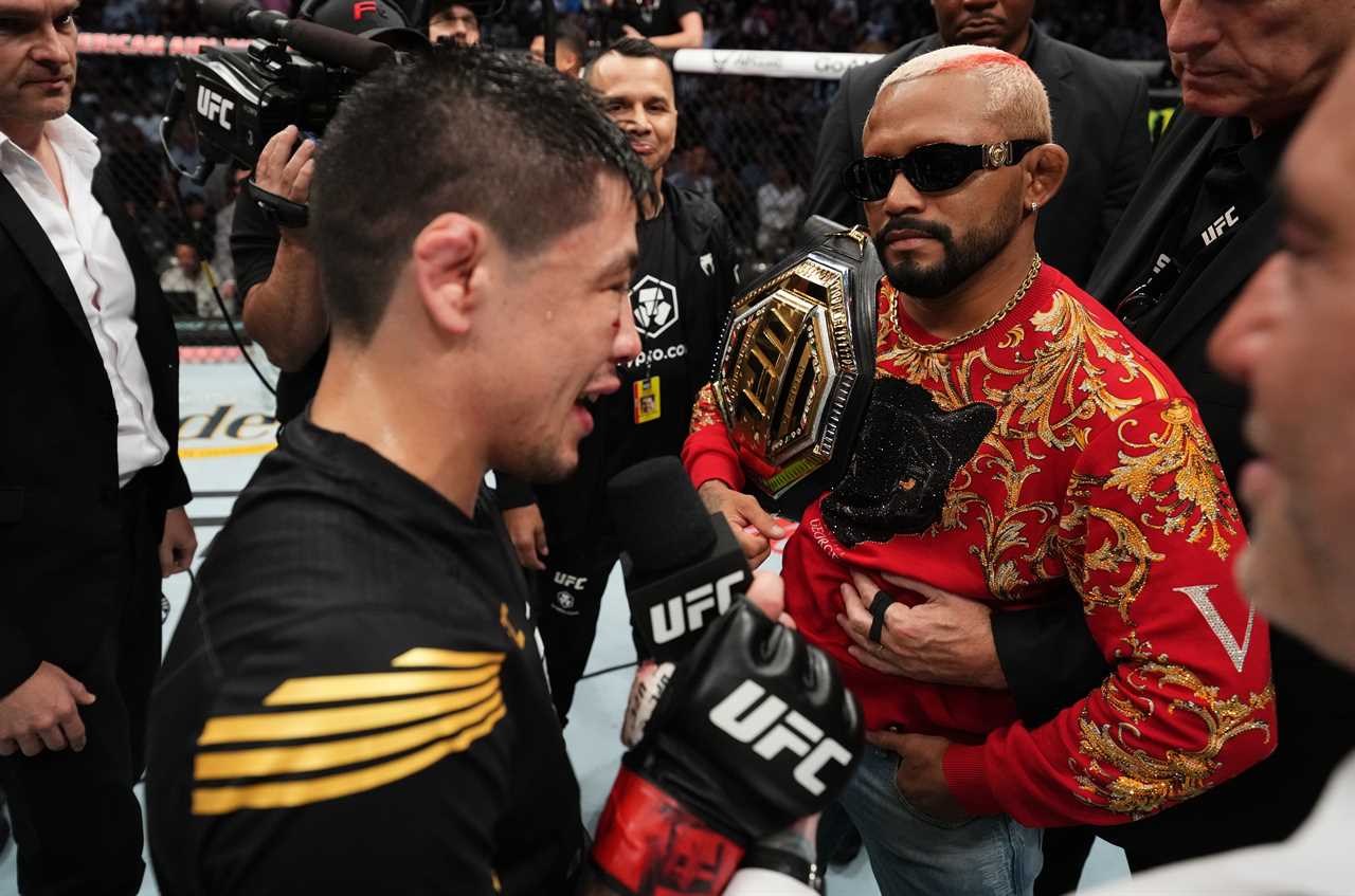 UFC star Brandon Moreno is unrecognizable after suffering horrific facial injuries following his title fight win Kai Kara France