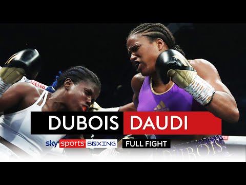 FULL FIGHT Caroline Dubois displays her thudding power in the face of Happy Daudi