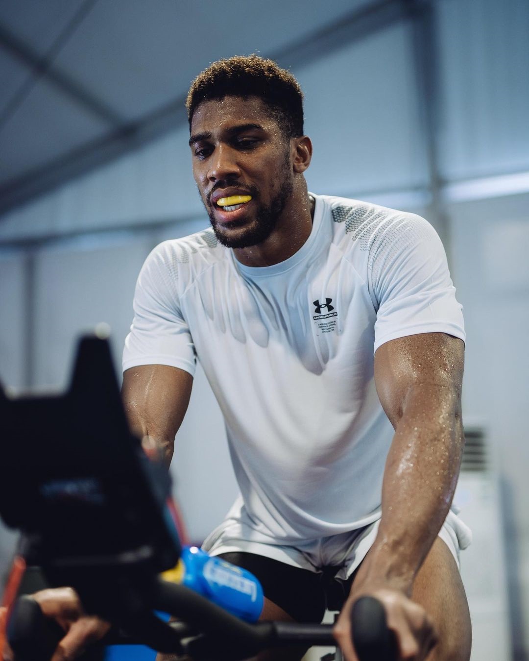 After a hard workout, Anthony Joshua sweats it out in training. Brit intensifies preparations for Oleksandr Uzyk rematch