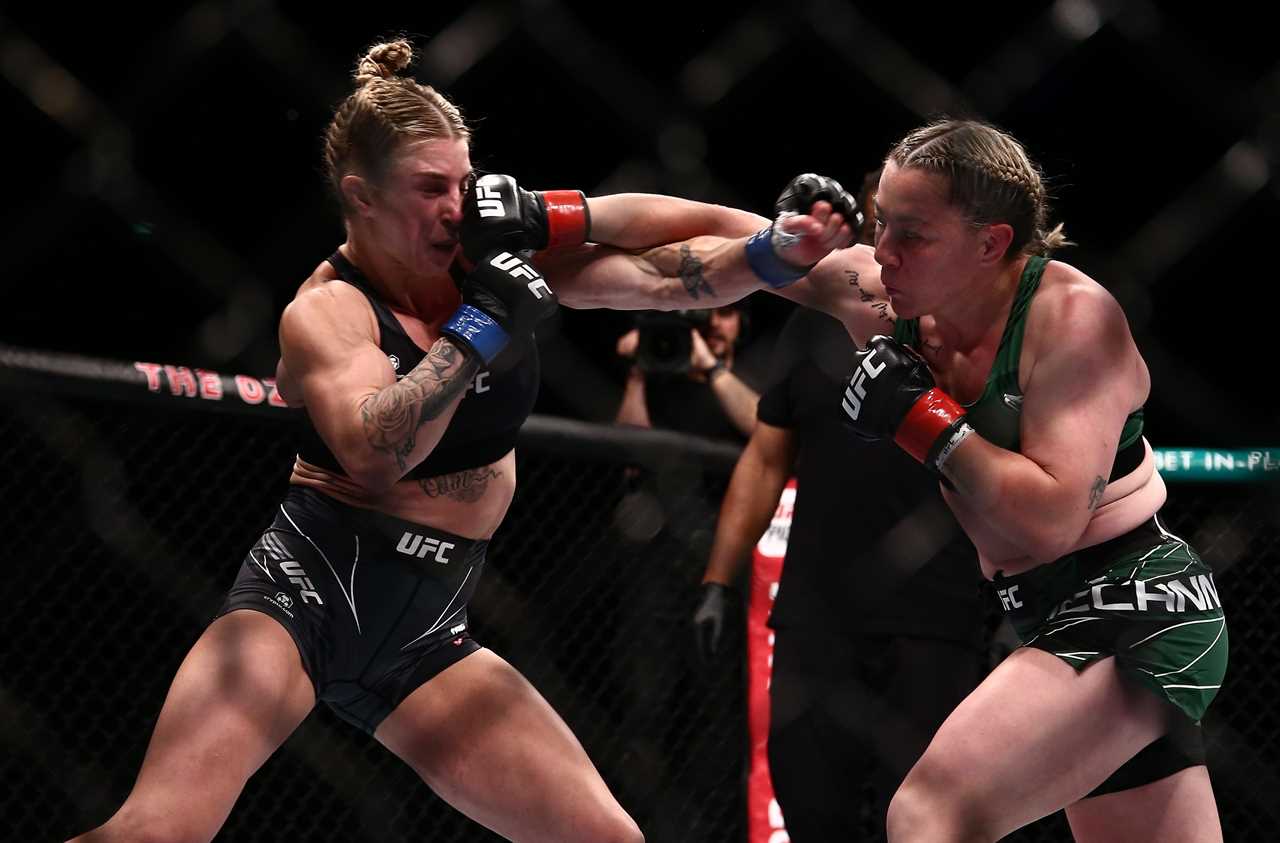 UFC star Hannah Goldy poses in a bikini shoot following the launch of OnlyFans and shows off a tattoo of her own name on her bum
