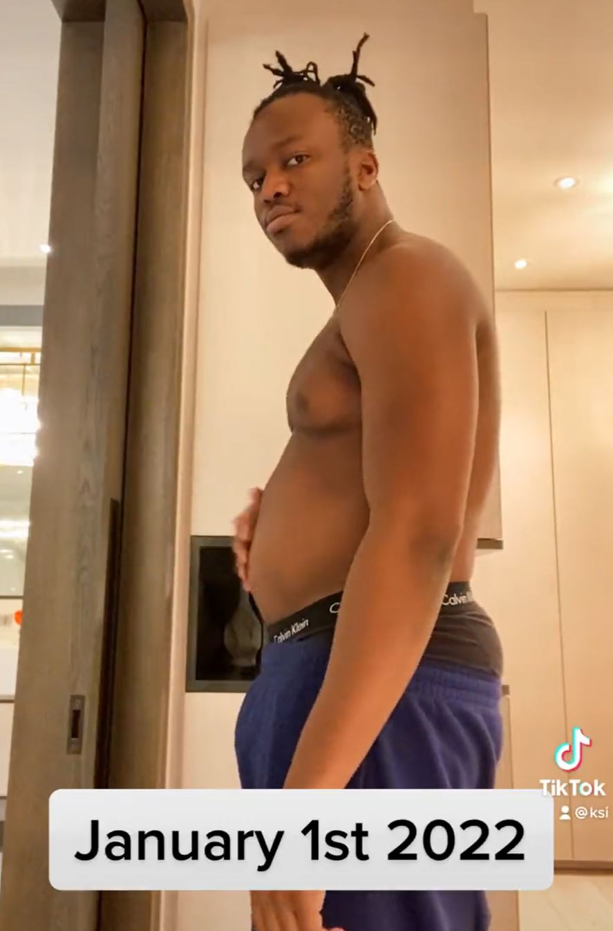 KSI showcases his amazing eight-month transformation after losing a lot of weight in preparation for the Alex Wassabi fight