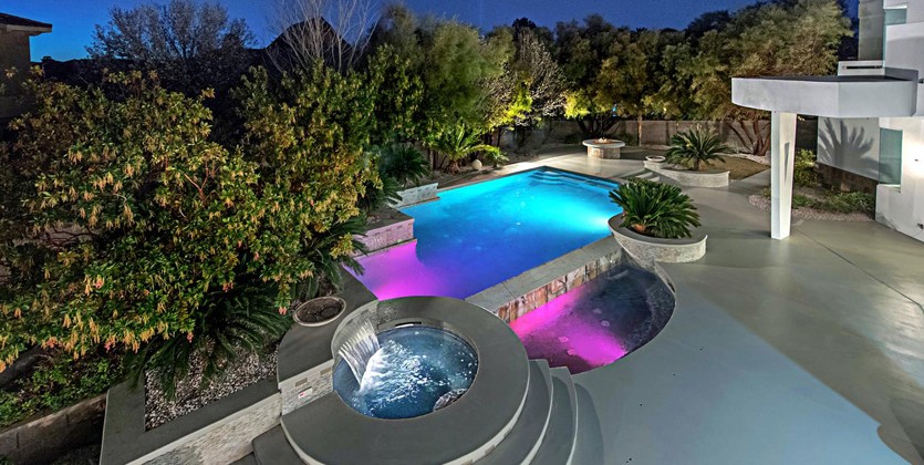 The gorgeous property is in the gated Seven Hills community
