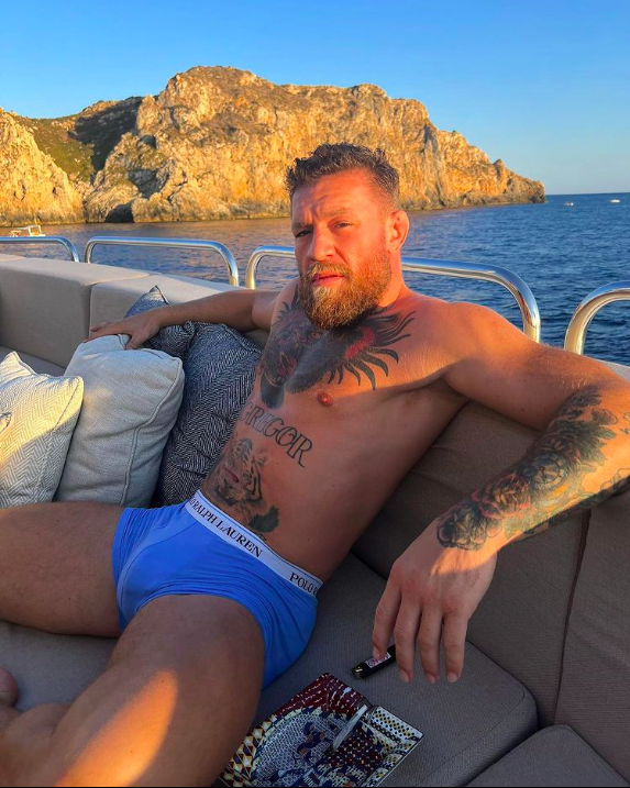 Fans all saying the same thing as Conor McGregor shows off huge bulge while UFC icon relaxes on holiday ahead of return