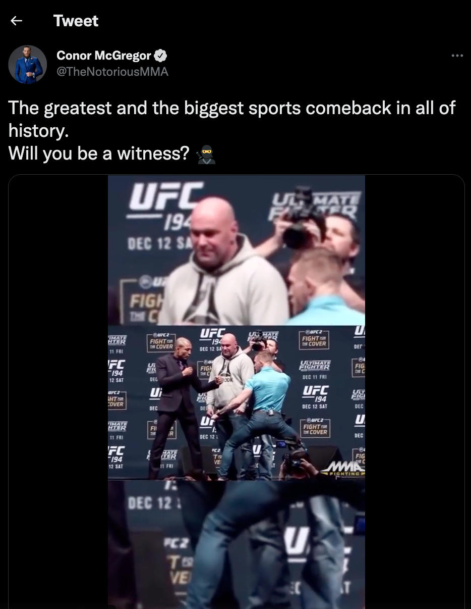 ‘Will you be a witness?’ – Conor McGregor teases ‘greatest and the biggest’ comeback as UFC star prepares for return