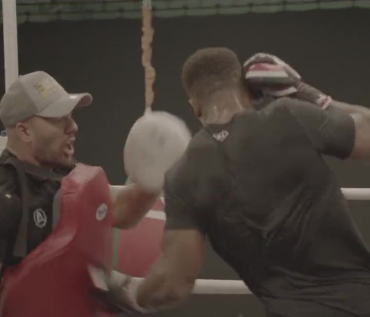 Watch Anthony Joshua's incredible speed and body shots during training for Oleksandr Uzyk rematch