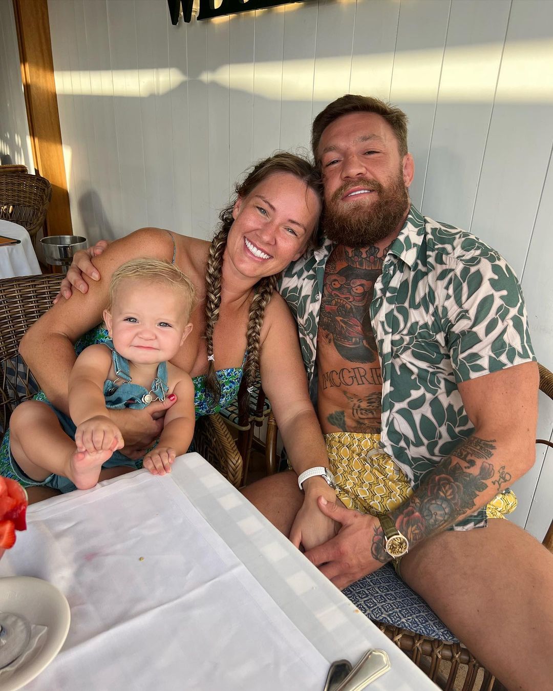 Conor McGregor and Rob Lipsett, Love Island's star, hang out in Majorca while UFC star relaxes during a family holiday