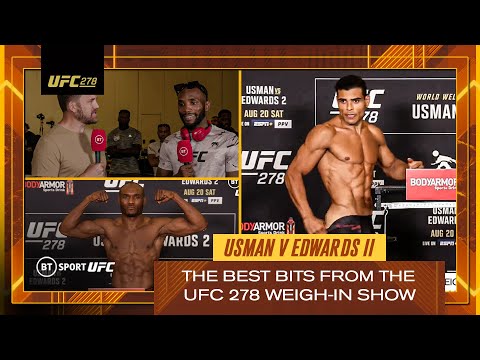 Here are the best bits of UFC 278's weigh-in show Kamaru Uman v Leon Edwards II and Costa v Rockhold