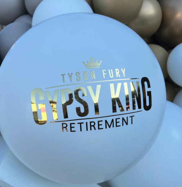 Tyson Fury's movie-night-themed birthday and retirement party featuring giant screen, red carpet, and popcorn machine