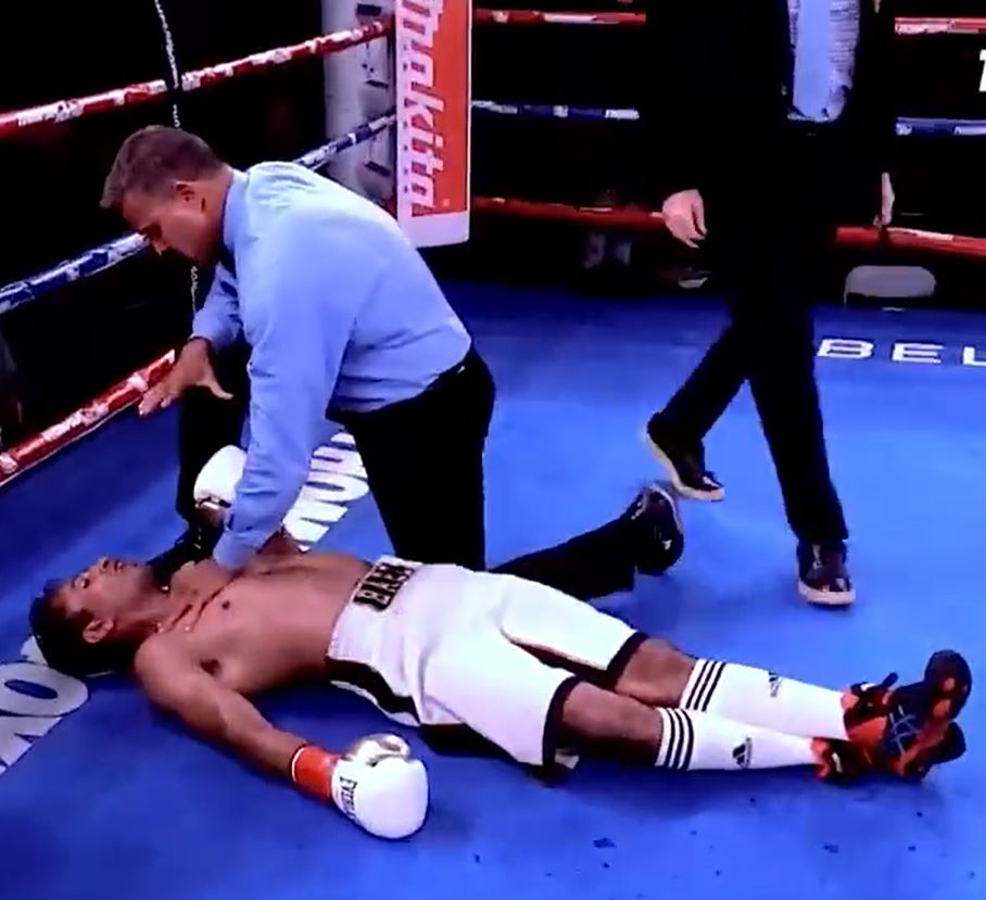 Boxer knocks out opponent with a 'dirty but legal’ sucker punch, leaving boxers and fans divided over whether the move is fair.