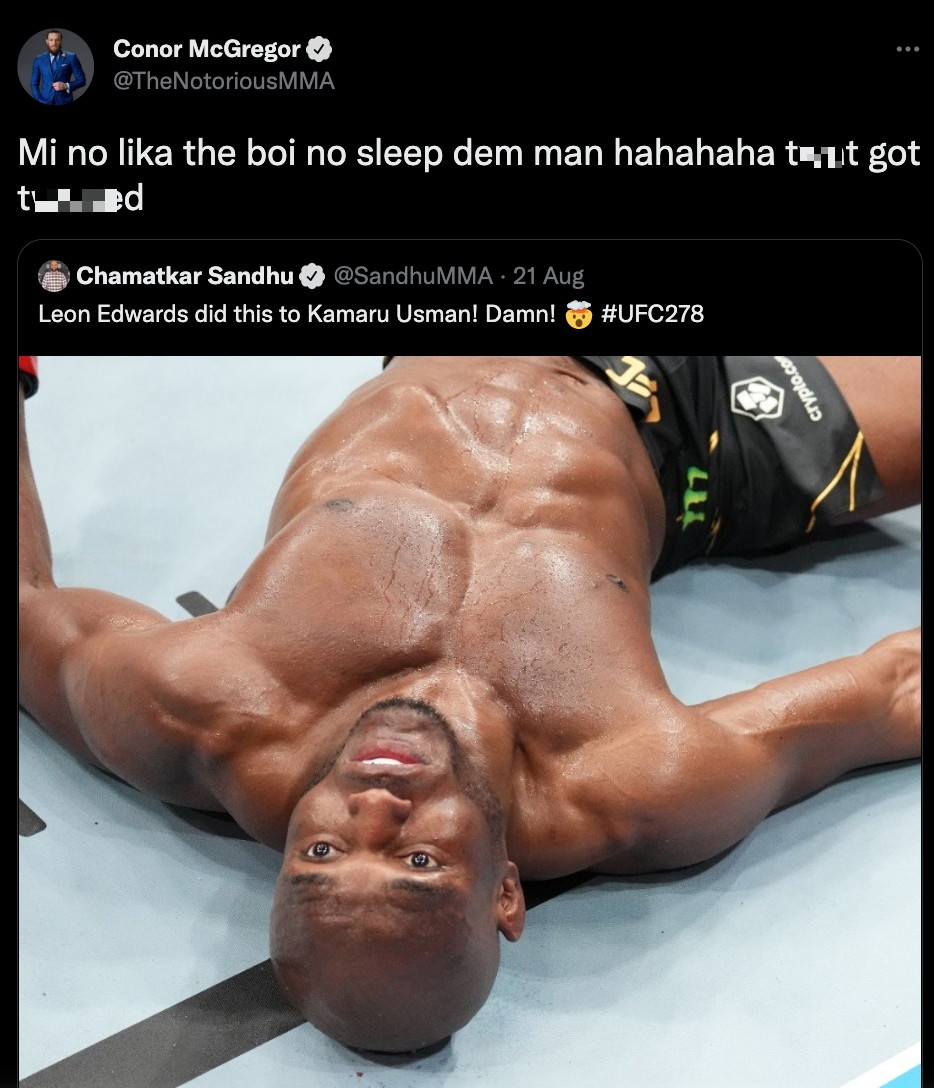 After a vicious UFC 278 loss, Conor McGregor was branded pathetic by Kamaru Usman for his brutal taunts