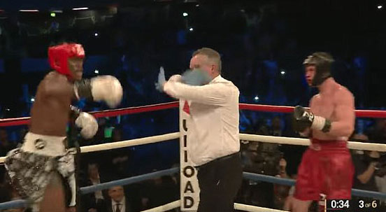 Joe Weller and KSI almost exchange punches in a fiery face-off, before security intervenes as a YouTuber calls out for'street fighting'