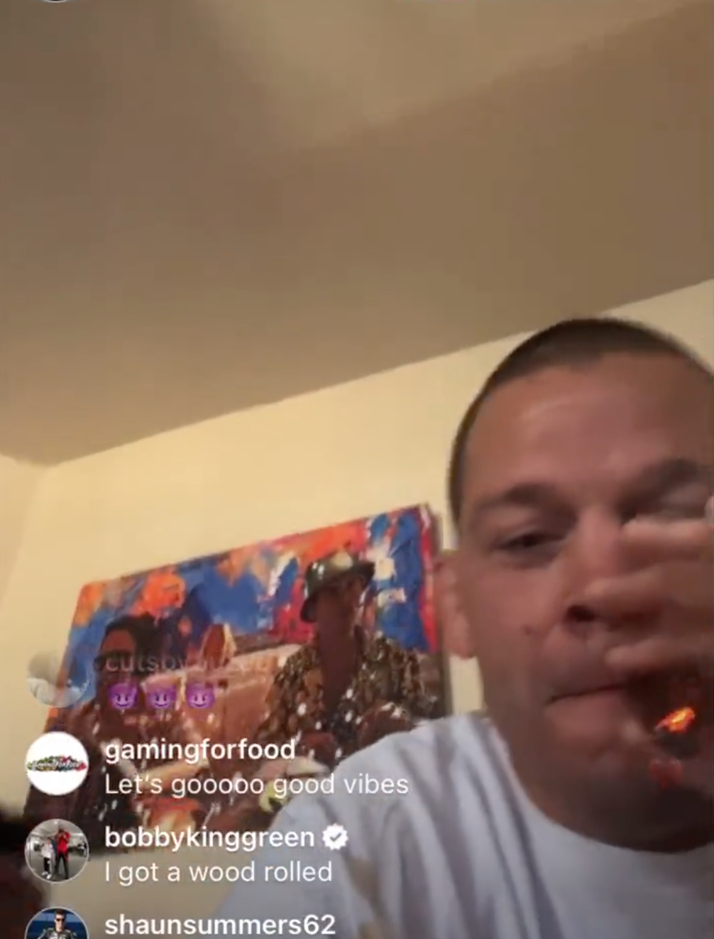 UFC champ Nate Diaz smokes marijuana in front of a drug tester. Tell him to f***ing sucka d ***' and get out of his house