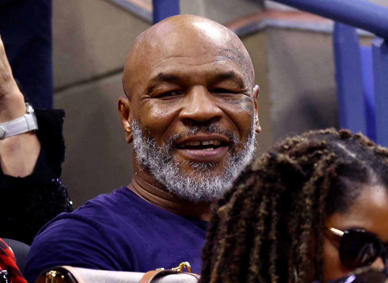 Mike Tyson looks fit and healthy as he watches Serena Williams with an all-star cast.