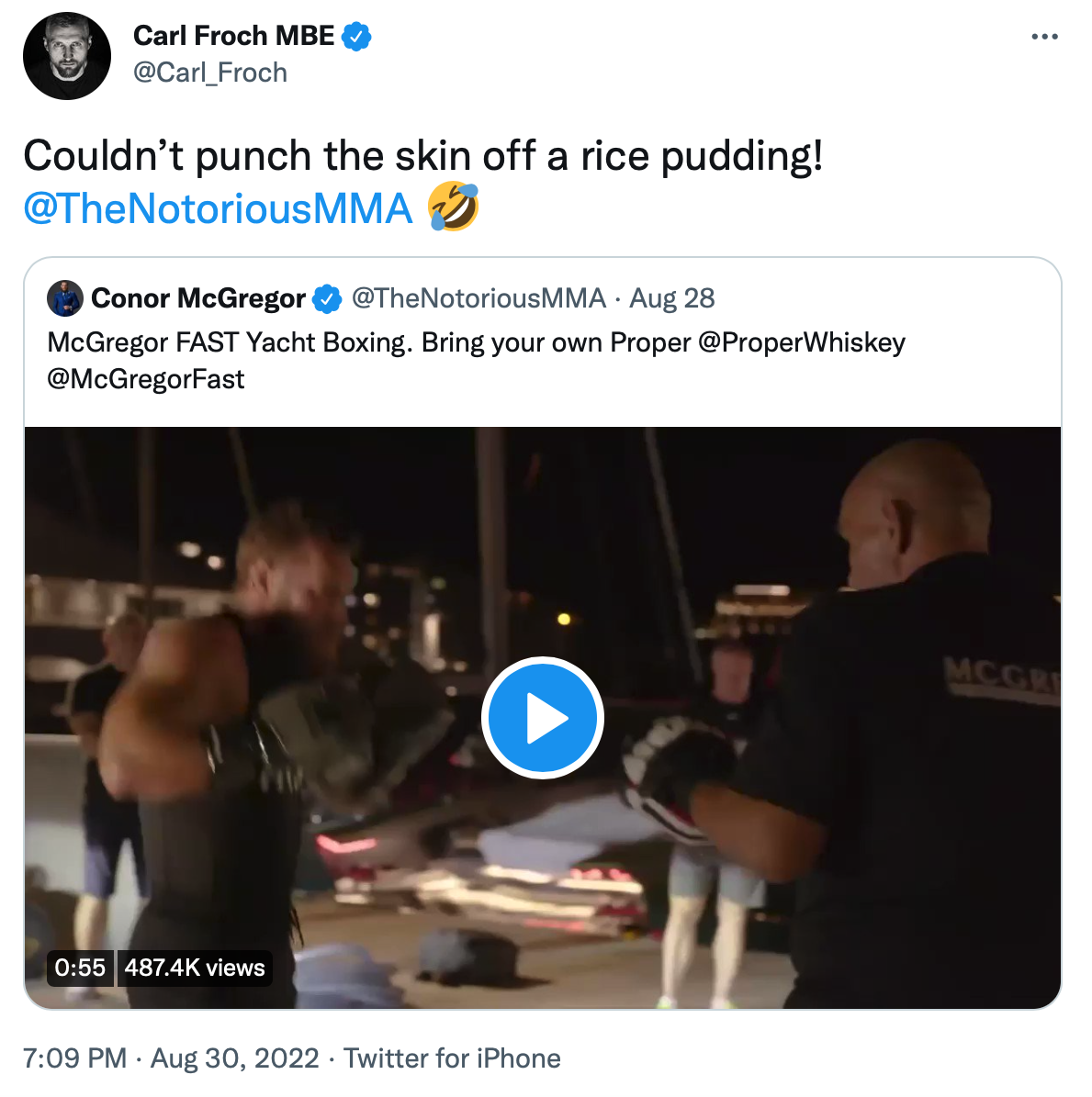 Carl Froch and Conor McGregor rekindle the war of words as he again attacks Dubliner's boxing abilities.