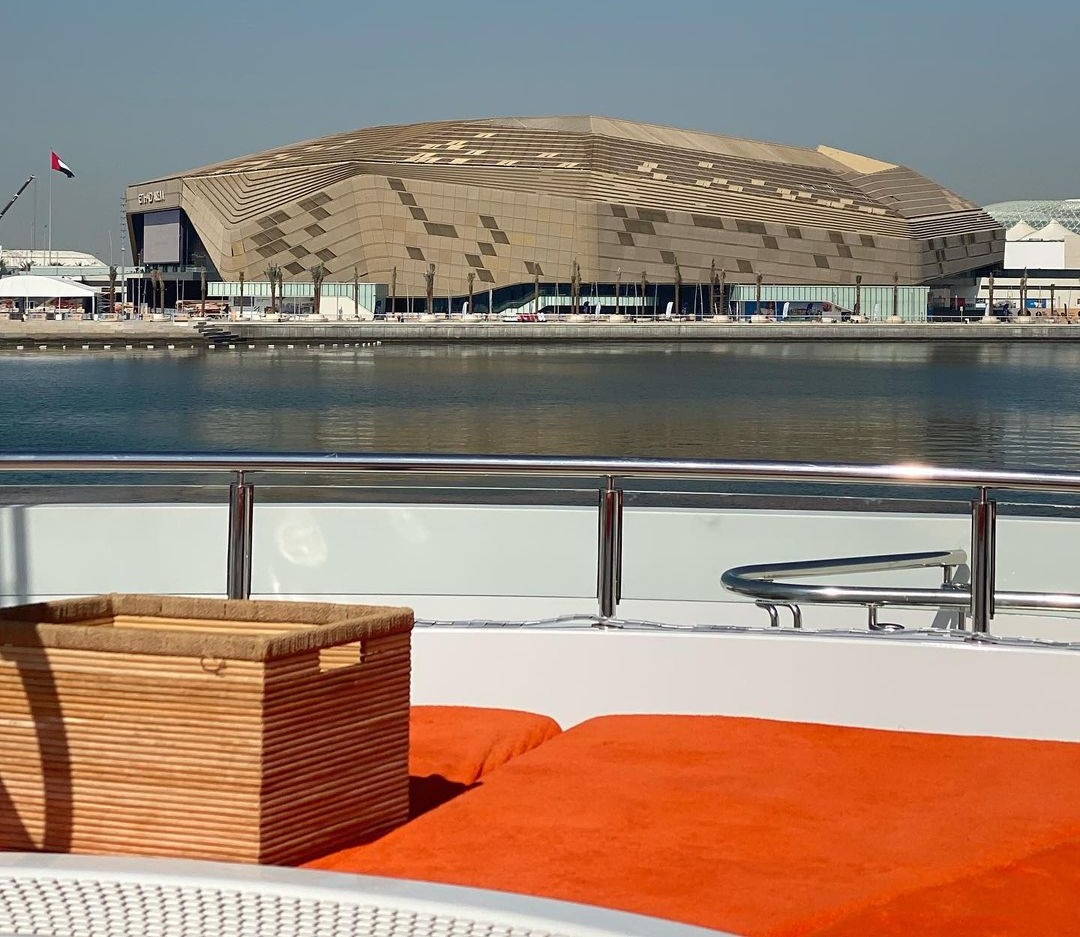 Conor McGregor's luxury yacht, which he took to Fight Island to see Dustin Poirier fight.