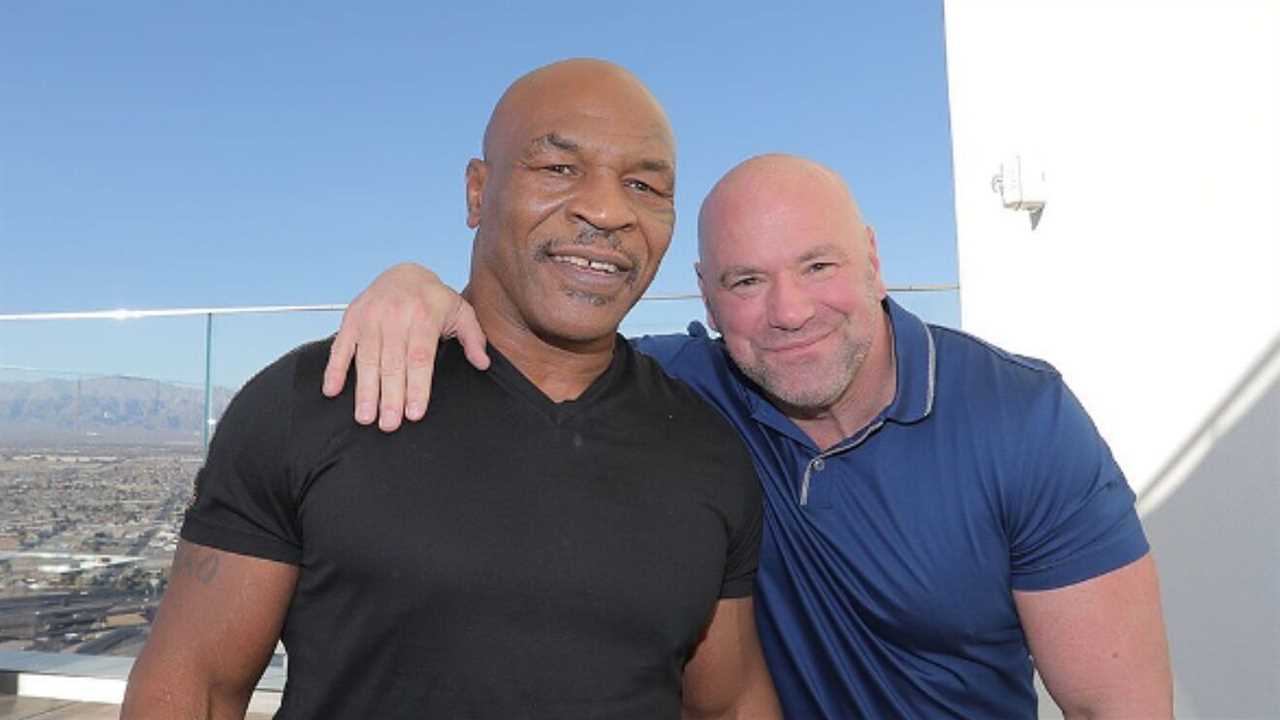Watch Mike Tyson break down in laughter as he recalls UFC chief Dana White landing him job fighting a SHARK