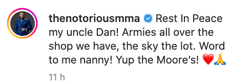 Conor McGregor shares a pic of Dan holding the UFC star's belt and pays tribute to him.