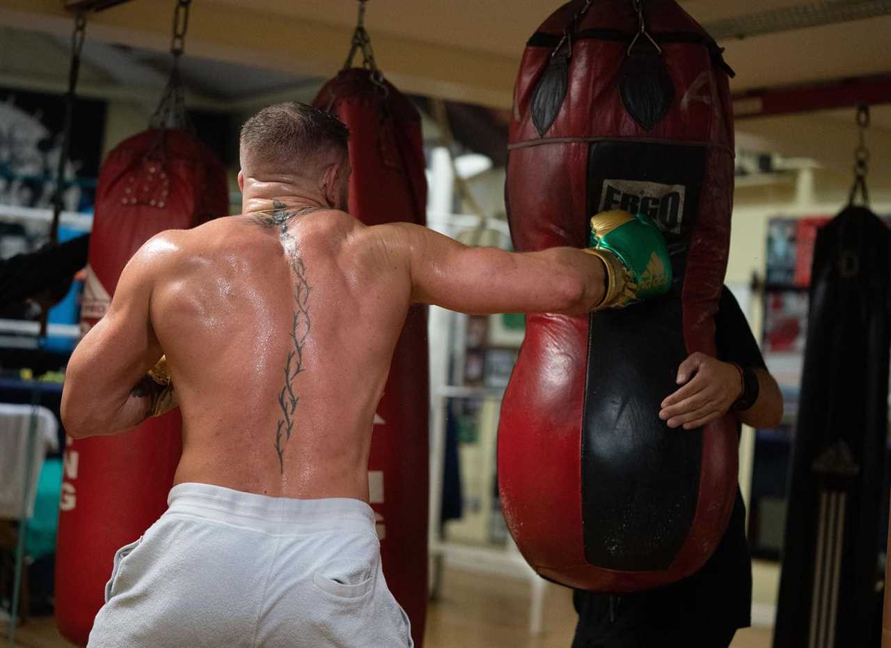 Conor McGregor's incredible body transformation during a boxing workout in preparation for his long-awaited return to the UFC