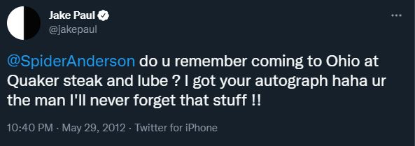 I got your autograph - Jake Paul's fanboy message to Anderson Silva ten years ago, resurfaces before the bout