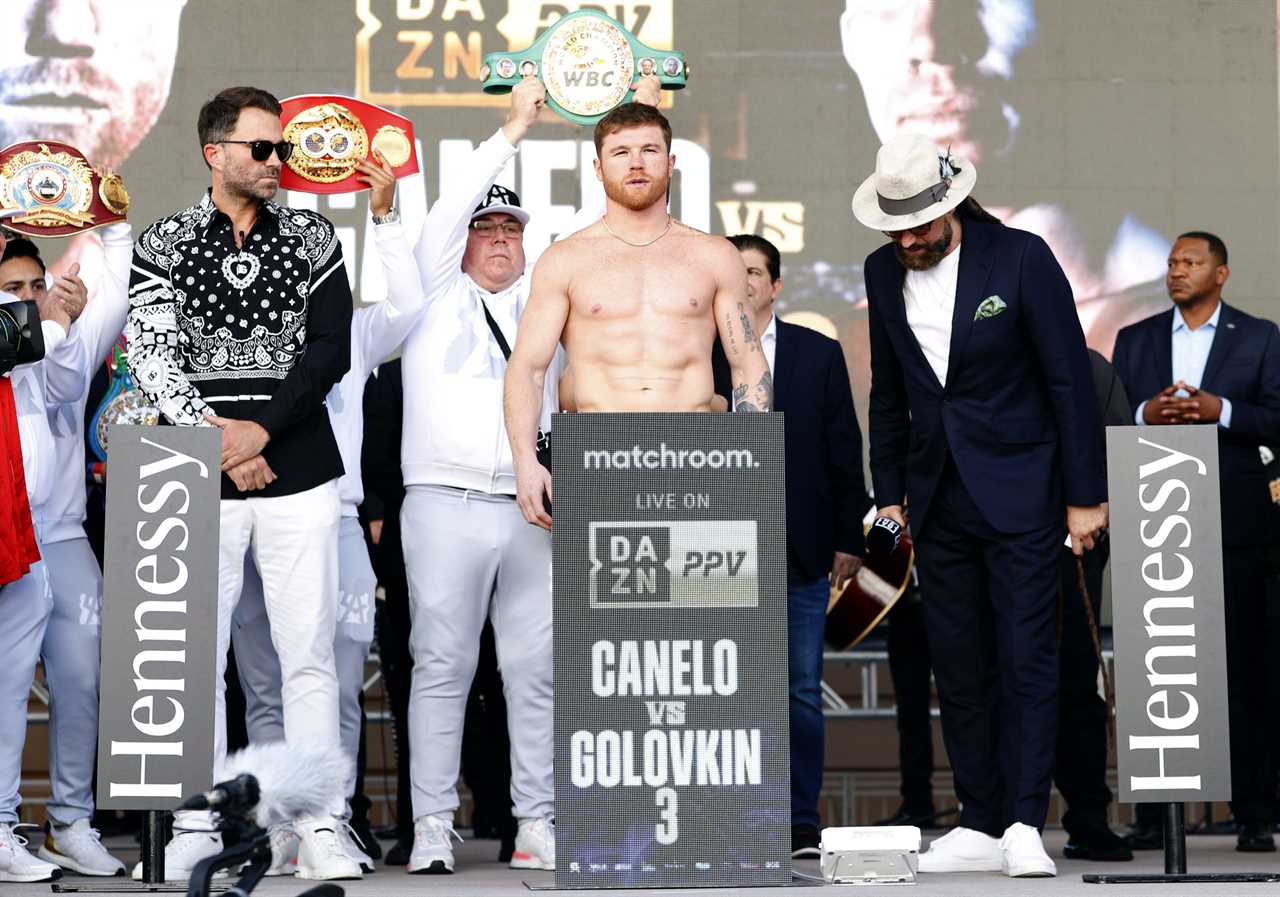 Eddie Hearn arrives at Canelo Vs GGG weigh in wearing a flamboyant PS725 D&G shirt, leaving everyone saying the exact same thing