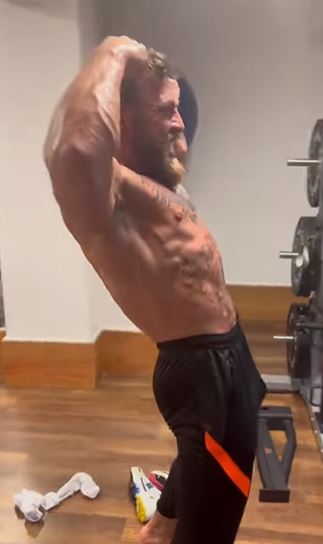 Conor McGregor is a terrifying topless UFC fighter. He clenches his jaws and shouts war cry.