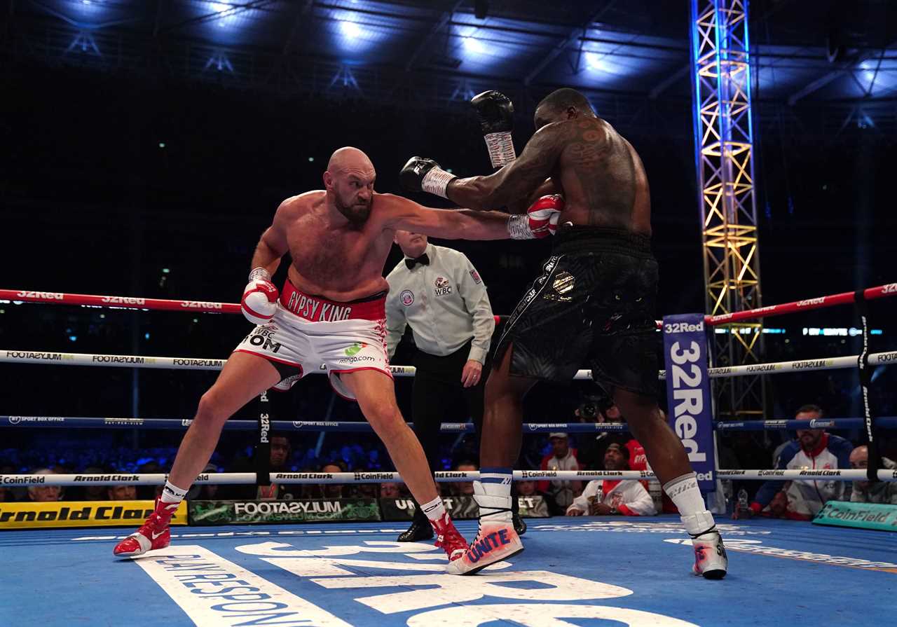 After Tyson Fury caught him with a brutal left hook at Wembley, Dillian Whyte said to Tyson Fury: You're hurt, aren't you?