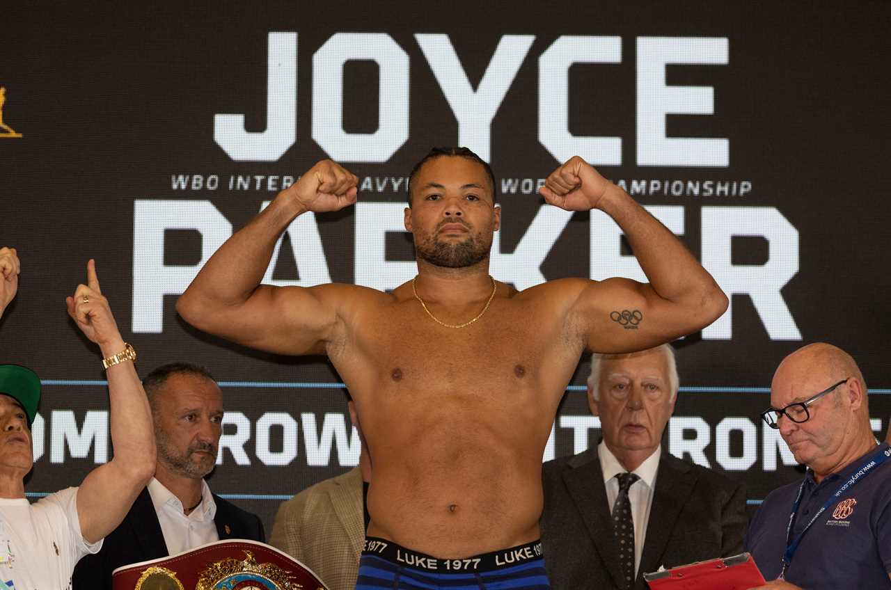 Joe Joyce is one stone heavier than Joseph Parker, with his rivals to fight at the career-heaviestweight in title bout