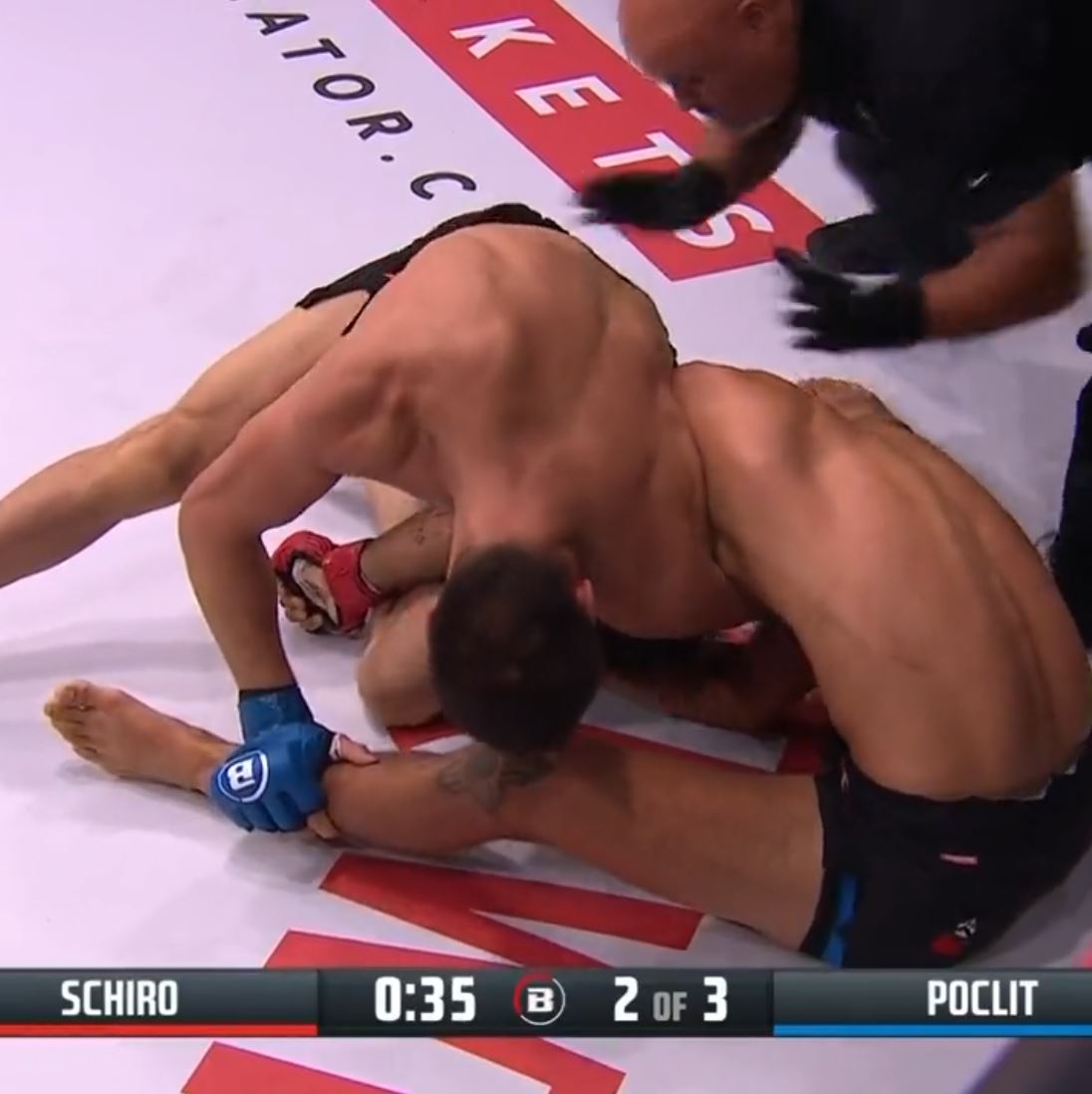 After a sickening Bellator 258 submission, watch as MMA star MMA star EYES OPEN is left cold
