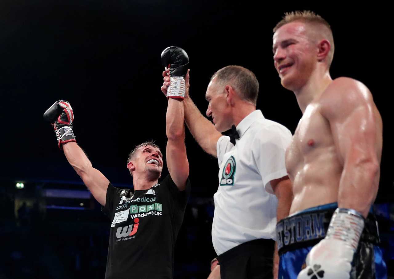 Boxer Nathan Heaney is horrified by a headbutt inflicted on him during the undercard match between Joe Joyce and Joseph Parker