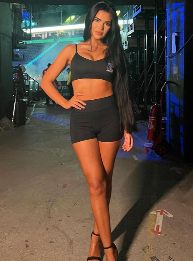 Kayleigh Debono, a stunning boxing ring girl, works on Silverstone grid hours after Joe Joyce beat Joseph Parker