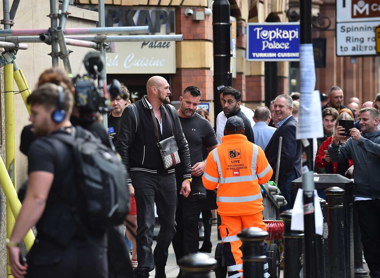Tyson Fury was spotted in Manchester filming secret scenes for Netflix's boxing champion film.