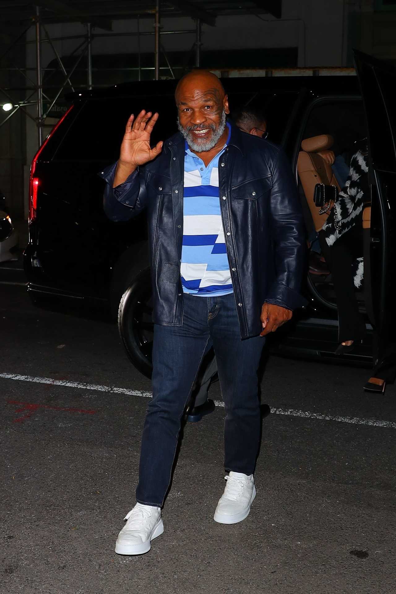 Mike Tyson, 56 years old, is in good spirits as he goes out to dinner with a woman who has been unable to walk or speak due to a health battle