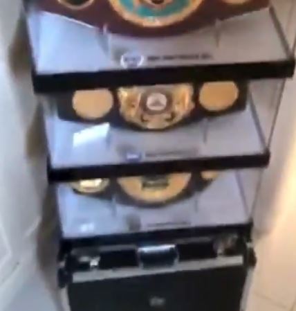 Tyson Fury displays a huge belt collection, but HIDES IBF title after being stripped by Anthony Joshua