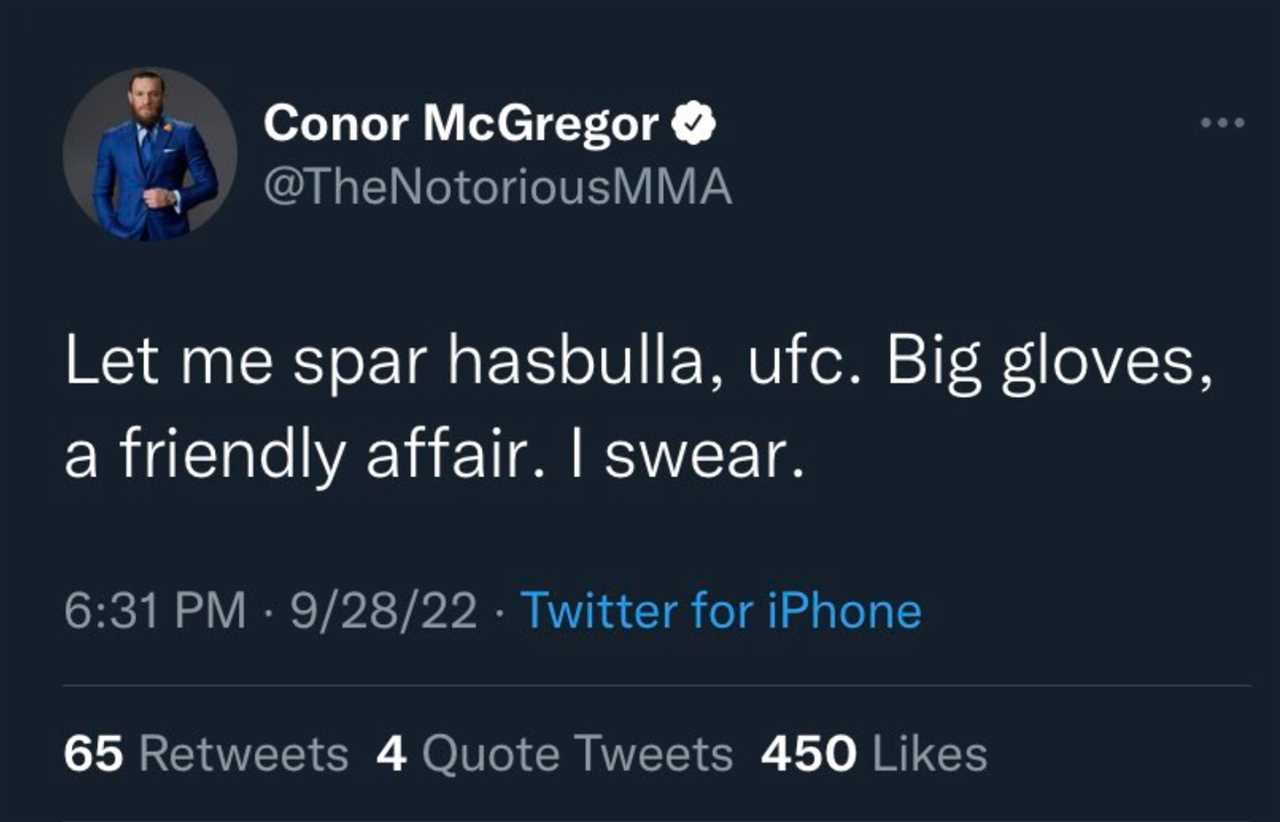 UFC star Conor McGregor calls Hasbulla to sparring match, as he continues his feud with the social media icon