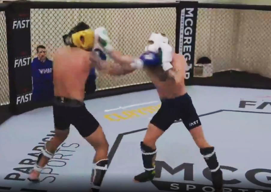 Conor McGregor sparring session with Rian, UFC star, is a rare sight.