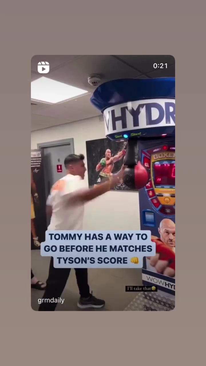 Tommy Fury's punch machine landing is spectacular. But Tyson falls just short.