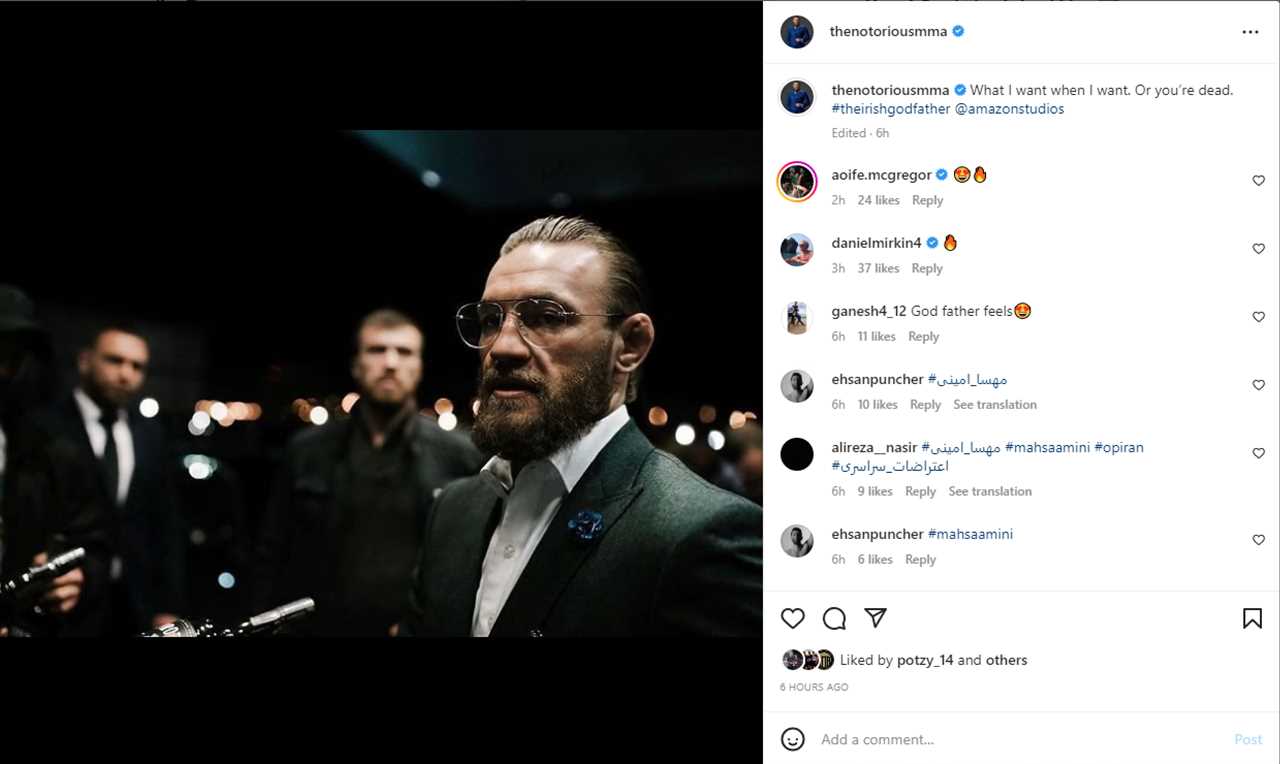 Conor McGregor, UFC star, calls himself the Irish Godfather as he hypes up his movie debut. Fans all agree with him.