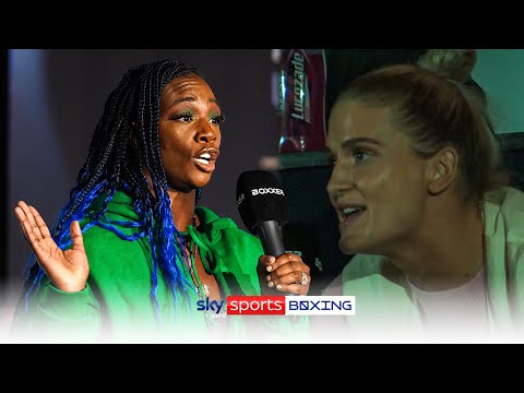 Claressa Shields reacts furiously to April Hunter's question