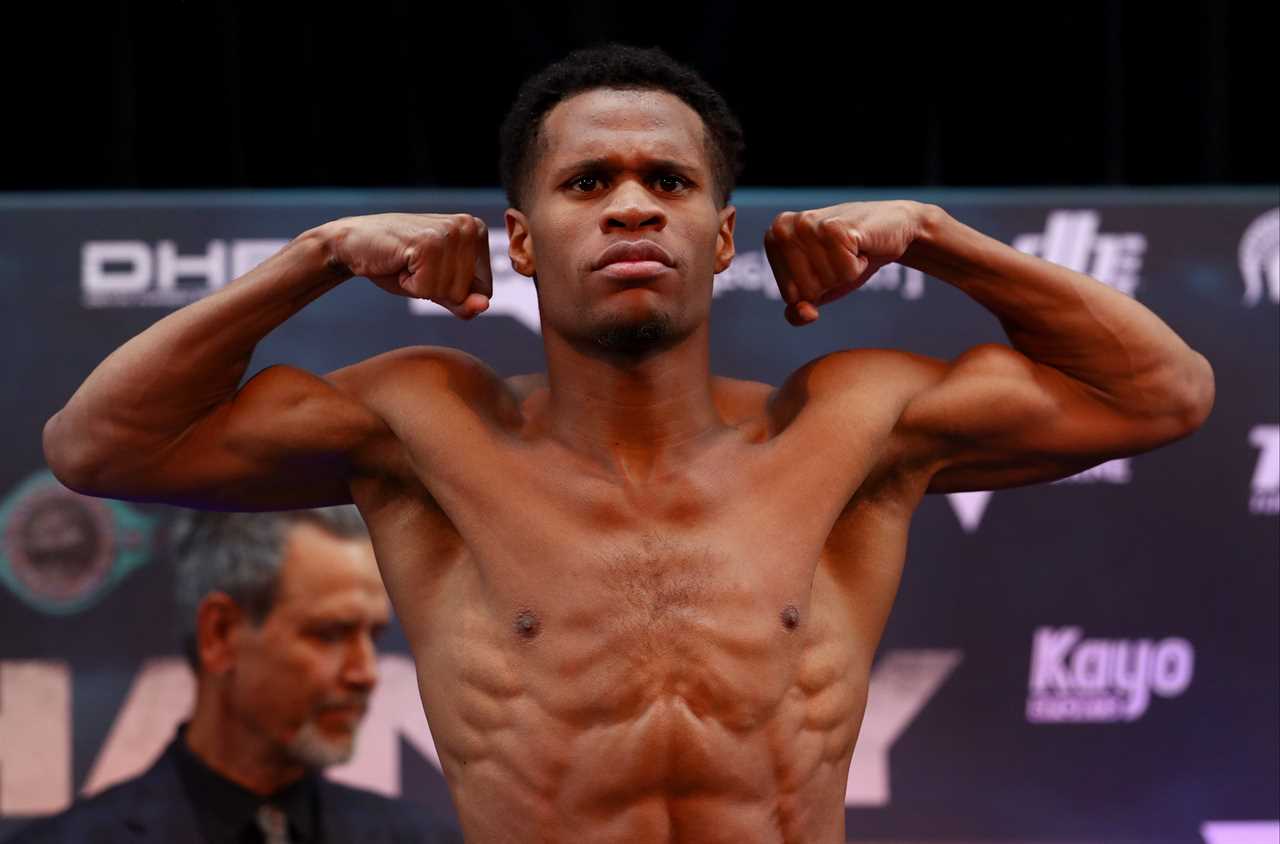 Watch Devin Haney & George Kambosos Jr nearly come to blows during weigh-in in advance of the undisputed title rematch