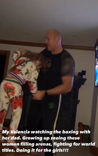 As Shields wins over Marshall, Tyson Fury and Valencia dance with their daughter Valencia.
