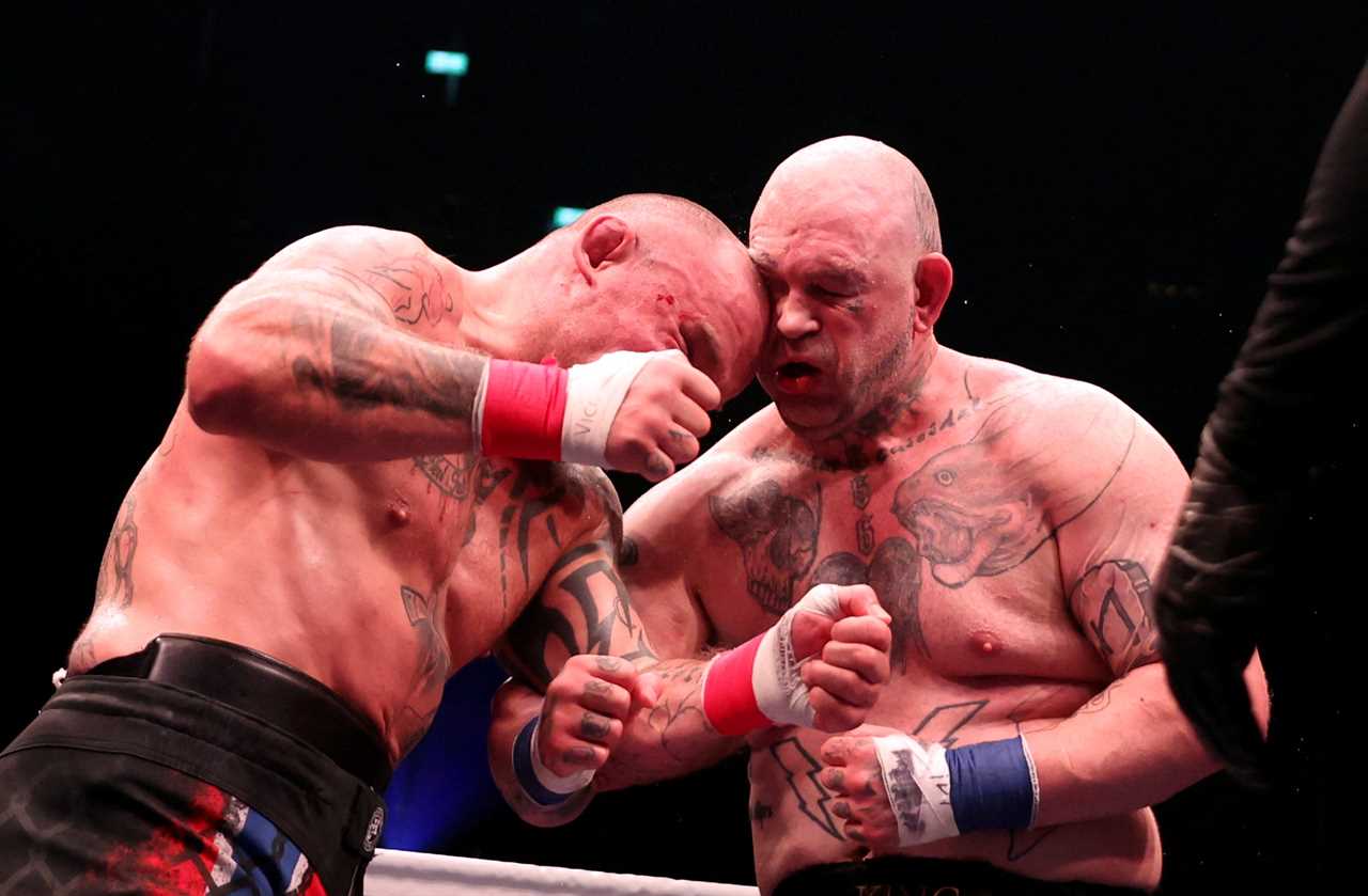 After brutal bloodbath fights, naked-knuckle boxers display horror injuries such as swollen eyes and gruesome cuts