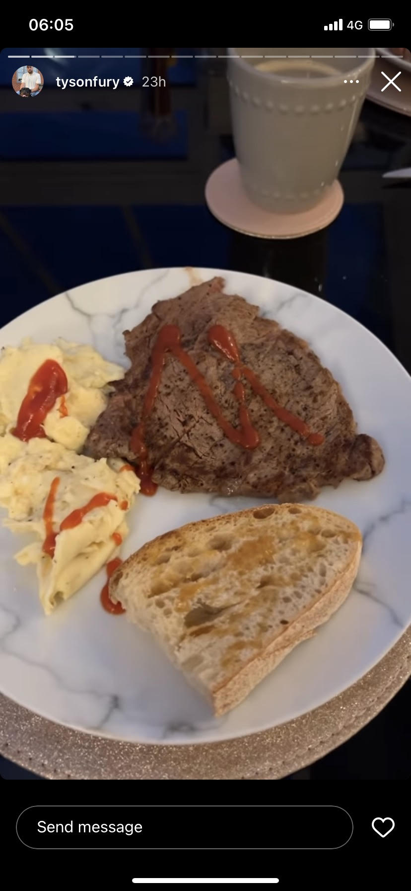 Tyson Fury gorges on 1,500-calorie steak-filled breakfast as he reveals fight camp diet for Derek Chisora trilogy