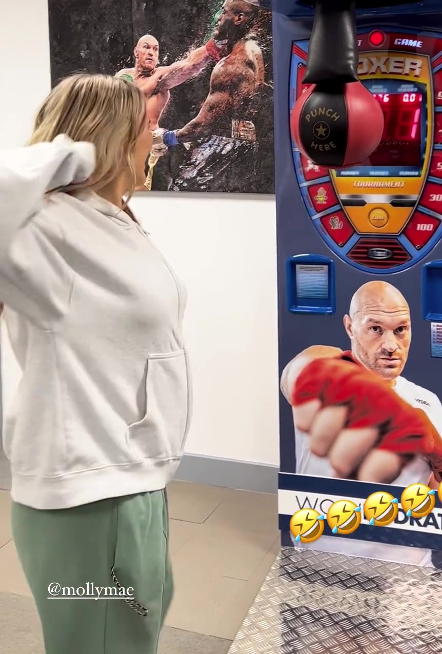 Watch Love Island star Molly-Mae’s punch machine challenge that leaves Tommy Fury in stitches