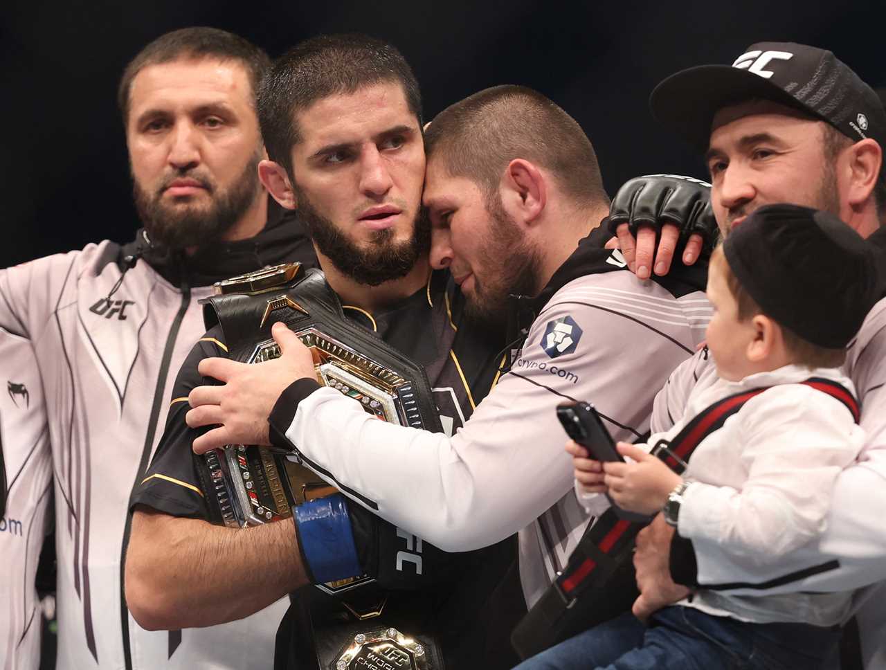 Islam Makhachev pays touching tribute to Khabib’s late father after stunning UFC 280 title win over Charles Oliveira