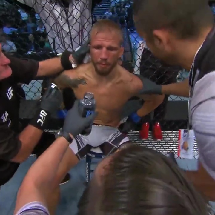 Watch gruesome moment TJ Dillashaw has dislocated shoulder POPPED back in between rounds before fighting on at UFC 280
