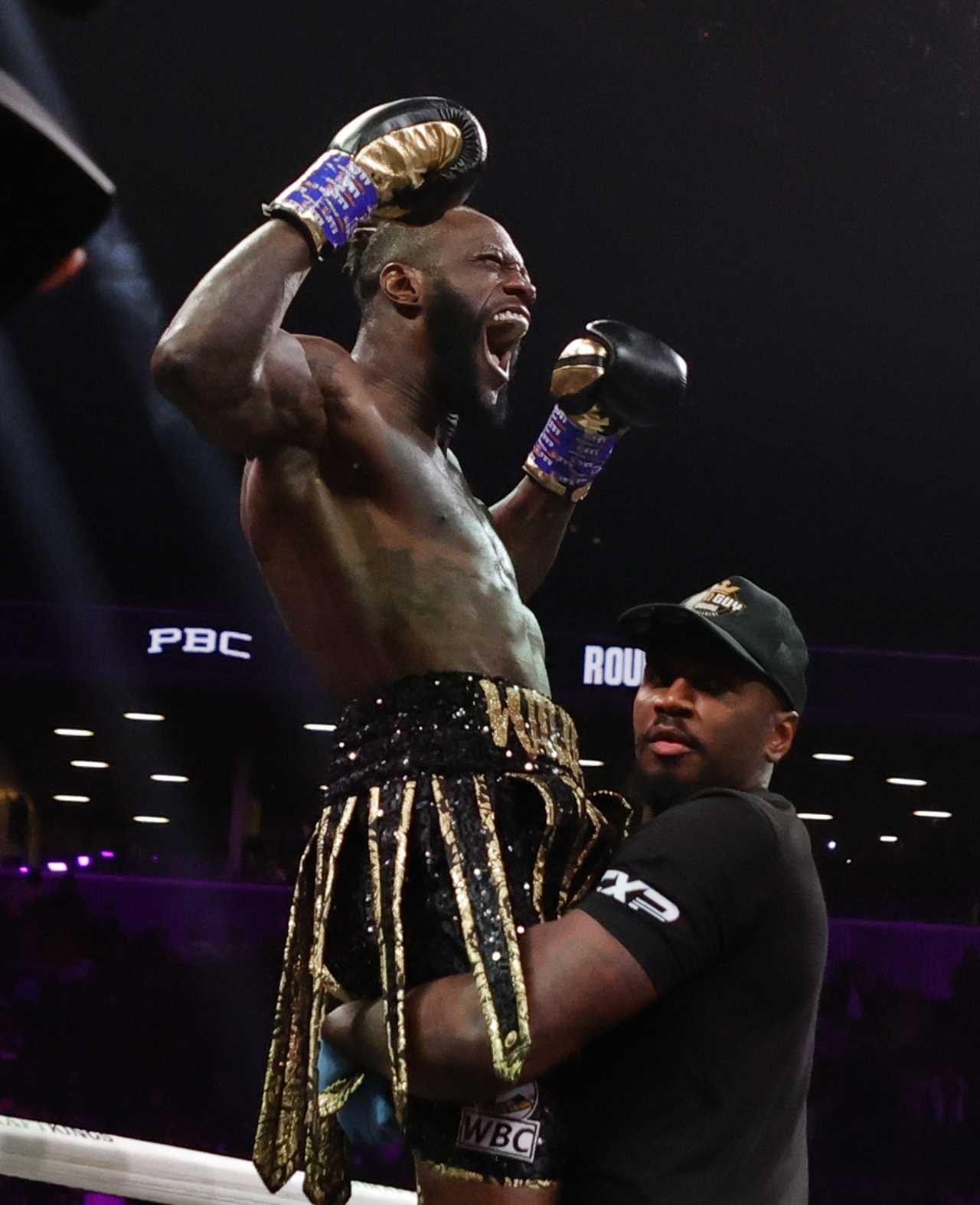 Anthony Joshua called out for blockbuster Wembley showdown by Deontay Wilder as American’s coach vows to KO Brit