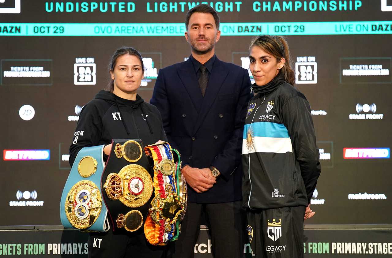 Eddie Hearn in incredible body transformation in Katie Taylor press conference as promoter reveals secret to losing 10kg