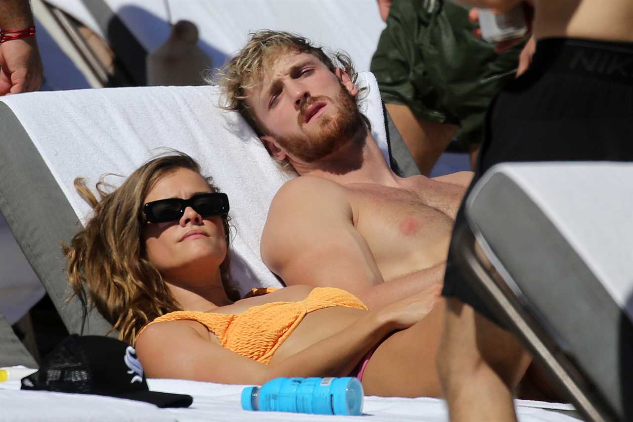 Logan Paul heads for beach break with stunning model girlfriend Nina Agdal ahead of brother Jake’s fight this weekend