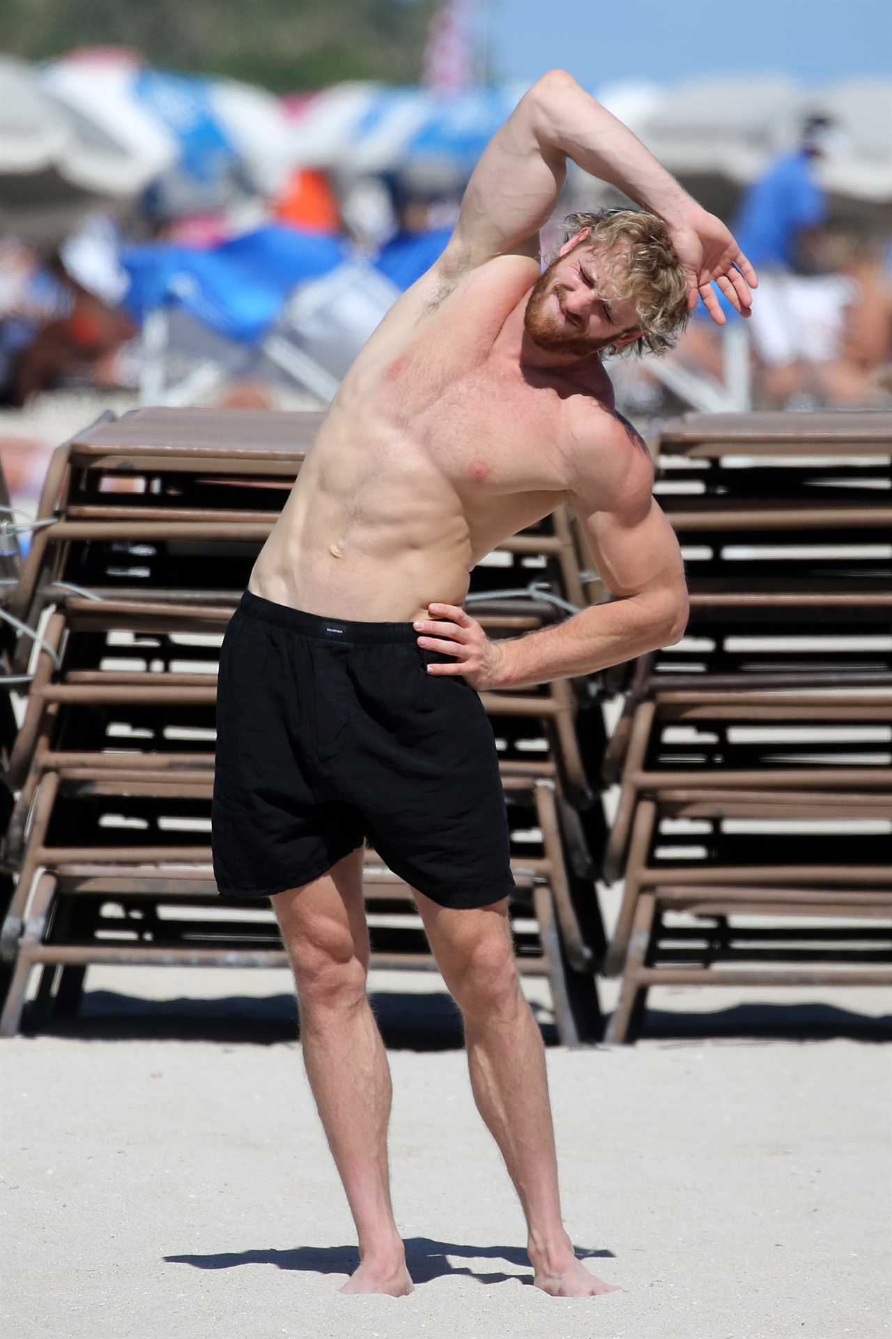 Logan Paul heads for beach break with stunning model girlfriend Nina Agdal ahead of brother Jake’s fight this weekend